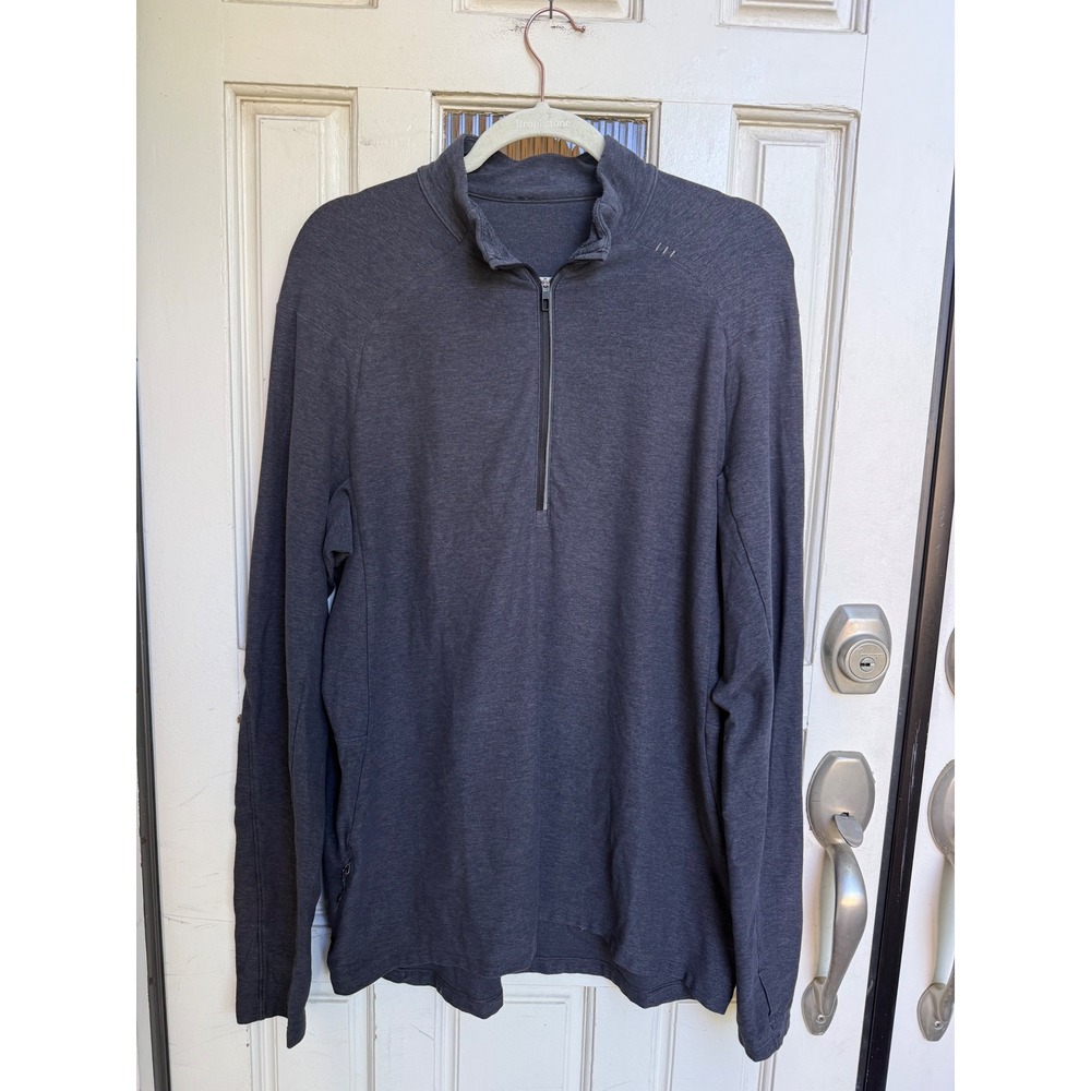 Lululemon Mens Metal Vent Tech 1/2 Zip Pullover Charcoal Heather Grey Size Large